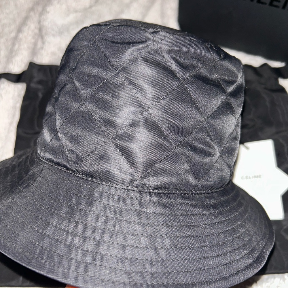 Celine Black Quilted Hat - Picture 7 of 9